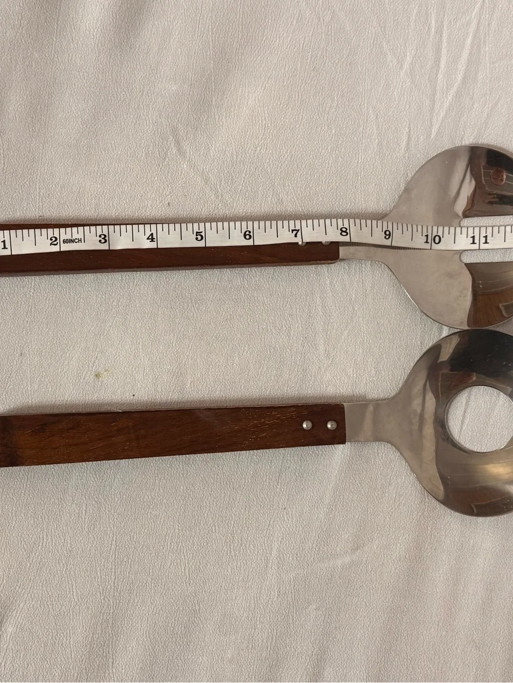 Vintage MCM Wood Handle Salad Serving Utensils